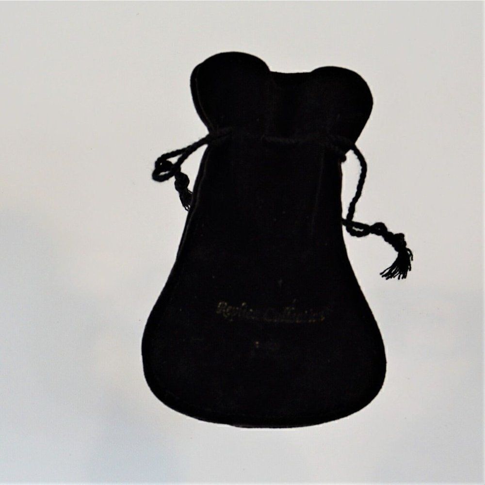 Replica Collection Flocked Velvet Jewelry Pouch Black Drawstring Dust Bag